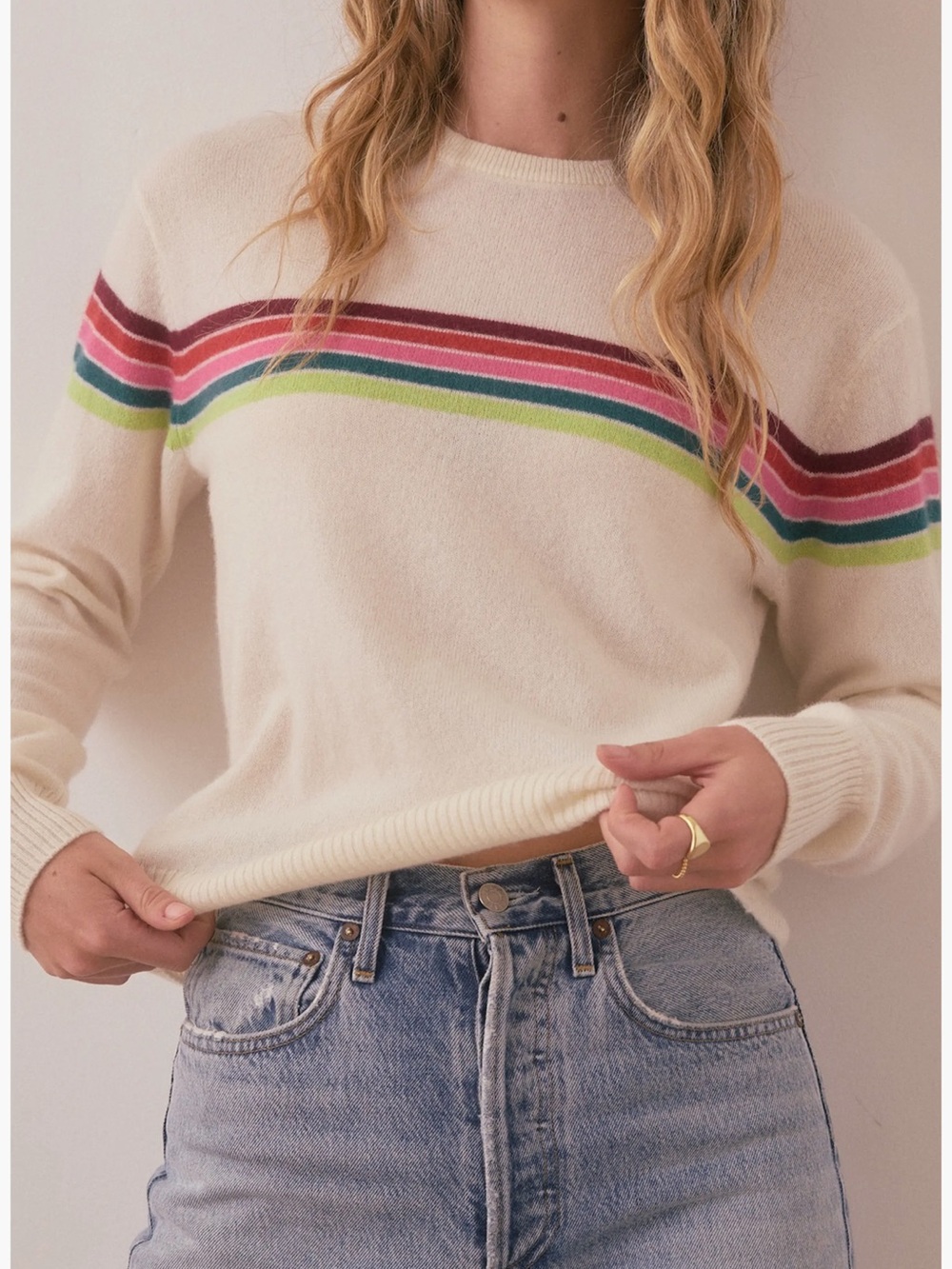 Marine Layer Harper Stripe Cashmere sweater *note description
